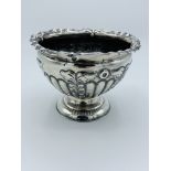 Silver repousse decorated small bowl, hallmarked Sheffield 1900
