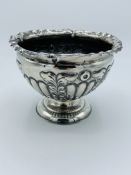 Silver repousse decorated small bowl, hallmarked Sheffield 1900