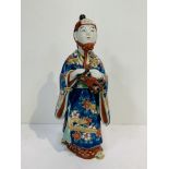 Japanese ceramic/polychromatic Hakata style Kabuki musician. Height 23 cms