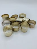 7 hallmarked silver napkin rings, 7.1 ozt