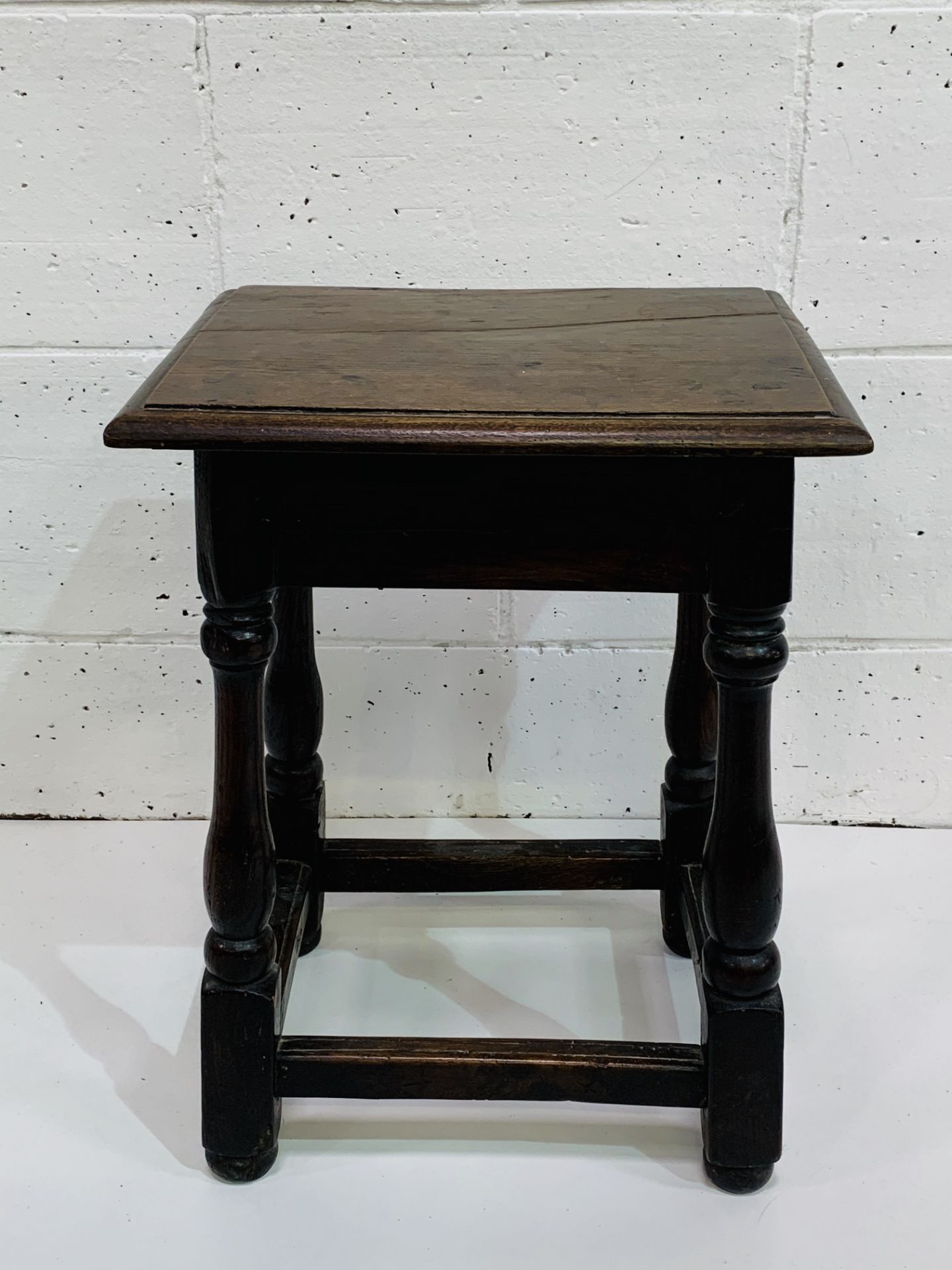 Oak joint stool.
