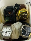 4 new with tag Gents’ ‘Black Dice’ oversize Quartz wristwatches