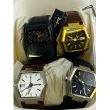 4 new with tag Gents’ ‘Black Dice’ oversize Quartz wristwatches