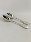 Pair of sterling silver serving spoons by Thomas Wallis II, 1808, 4.7ozt.