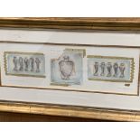 A gilt framed and glazed mixed media painting "Ornamental 2" signed Kevin Blackham.