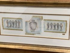 A gilt framed and glazed mixed media painting "Ornamental 2" signed Kevin Blackham.