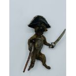 Austrian bronze figurine of a dog pirate by Franz Xaver Bergmann.