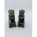 Pair of soapstone Dogs of Foo.