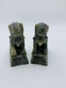 Pair of soapstone Dogs of Foo.