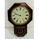 Large American Clock Co. octagonal face drop dial wall clock, going