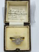 Antique 18ct gold, platinum and diamond ring