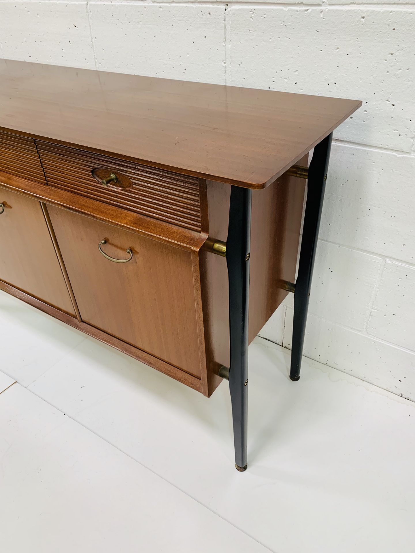 "Nathan" teak 1960's sideboard with two frieze drawers over cupboards. - Bild 2 aus 8