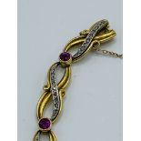 French ruby and diamond 18K bracelet.