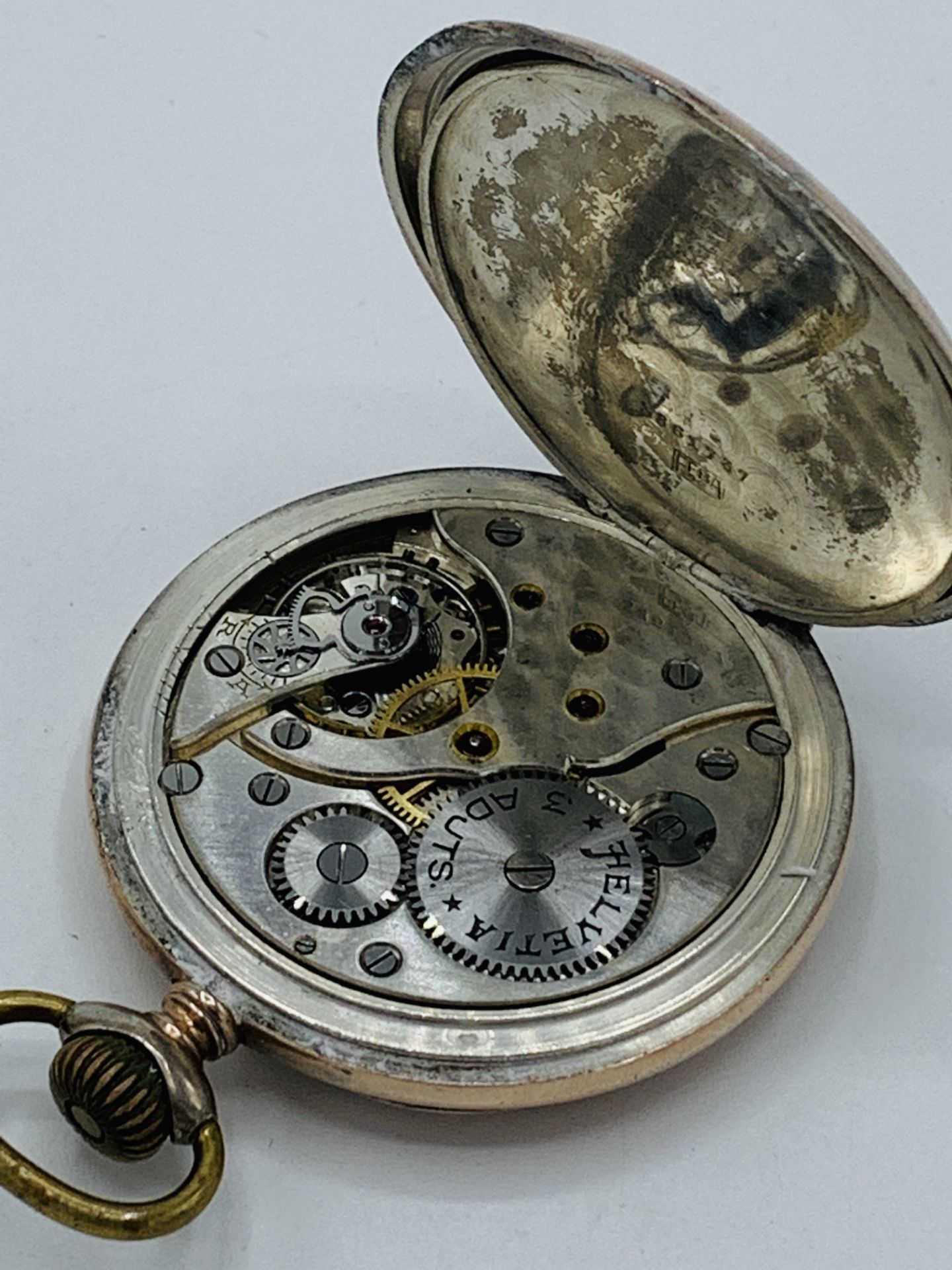 800 silver case pocket watch stamped Chronometre Helvetia. Going order - Image 4 of 4