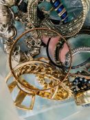 Collection of metallic bracelets costume jewellery