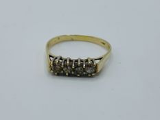 9ct gold and 4 diamond ring, 1.8gms