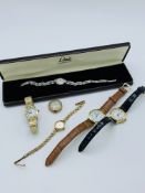 9ct gold case 'Cara' lay's wrist watch