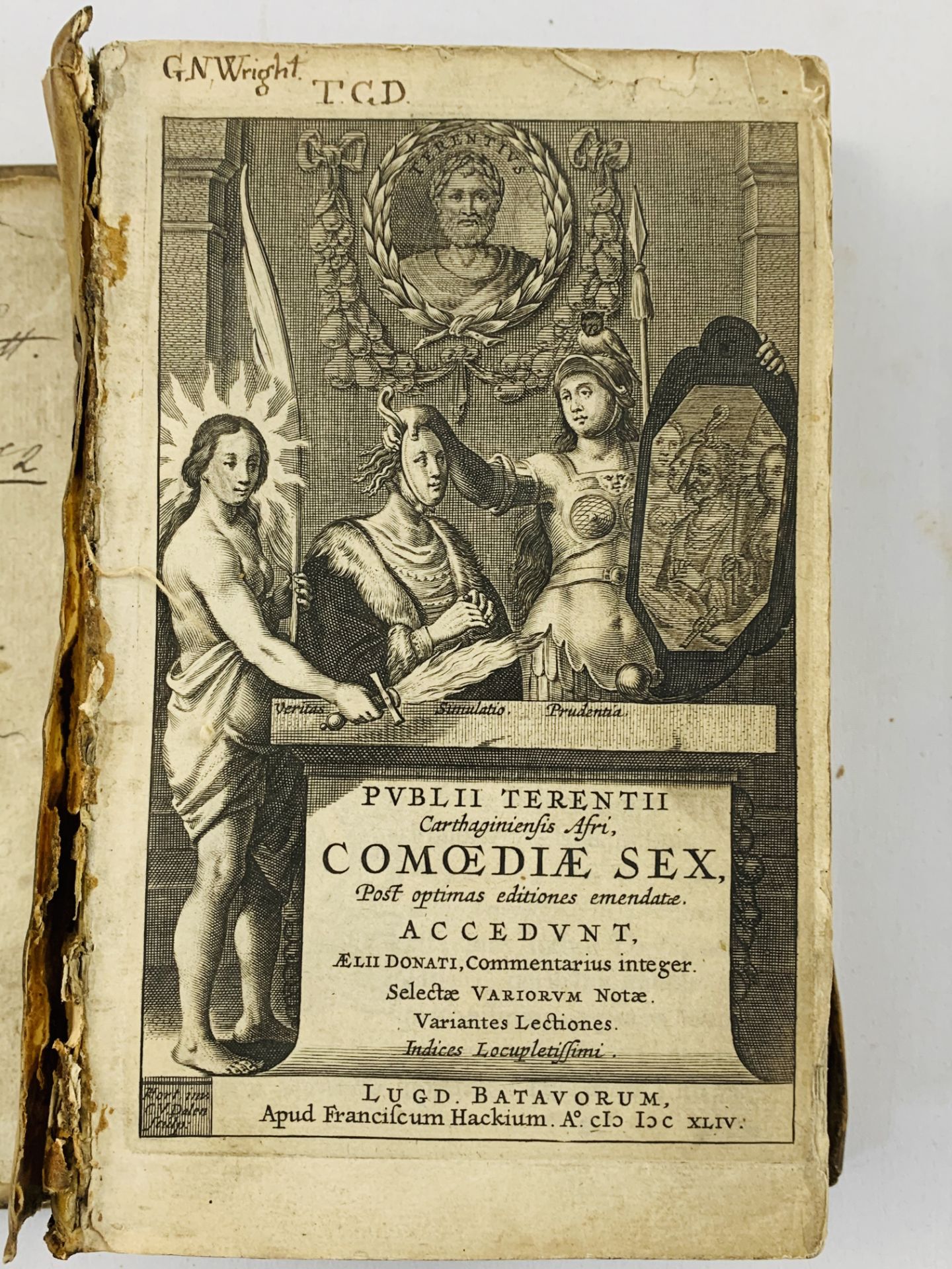 Terence's Comedies, Latin text, publ. Lugd. Batavorum, 1644. - Image 2 of 3