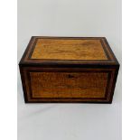 Satinwood writing slope, rosewood cross banded, box only.