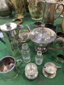 Quantity of silver plated cutlery, silver plated teapot and other plated ware