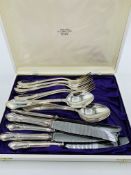 Set of six Swedish 800 silver forks, spoons and silver handled knives. Total weight 25.87 ozt