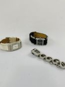 3 designer watches: D & G, Morgan, & Fossil