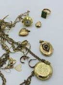 Quantity yellow metal jewellery