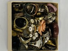 Collection of assorted rings costume jewellery in display box