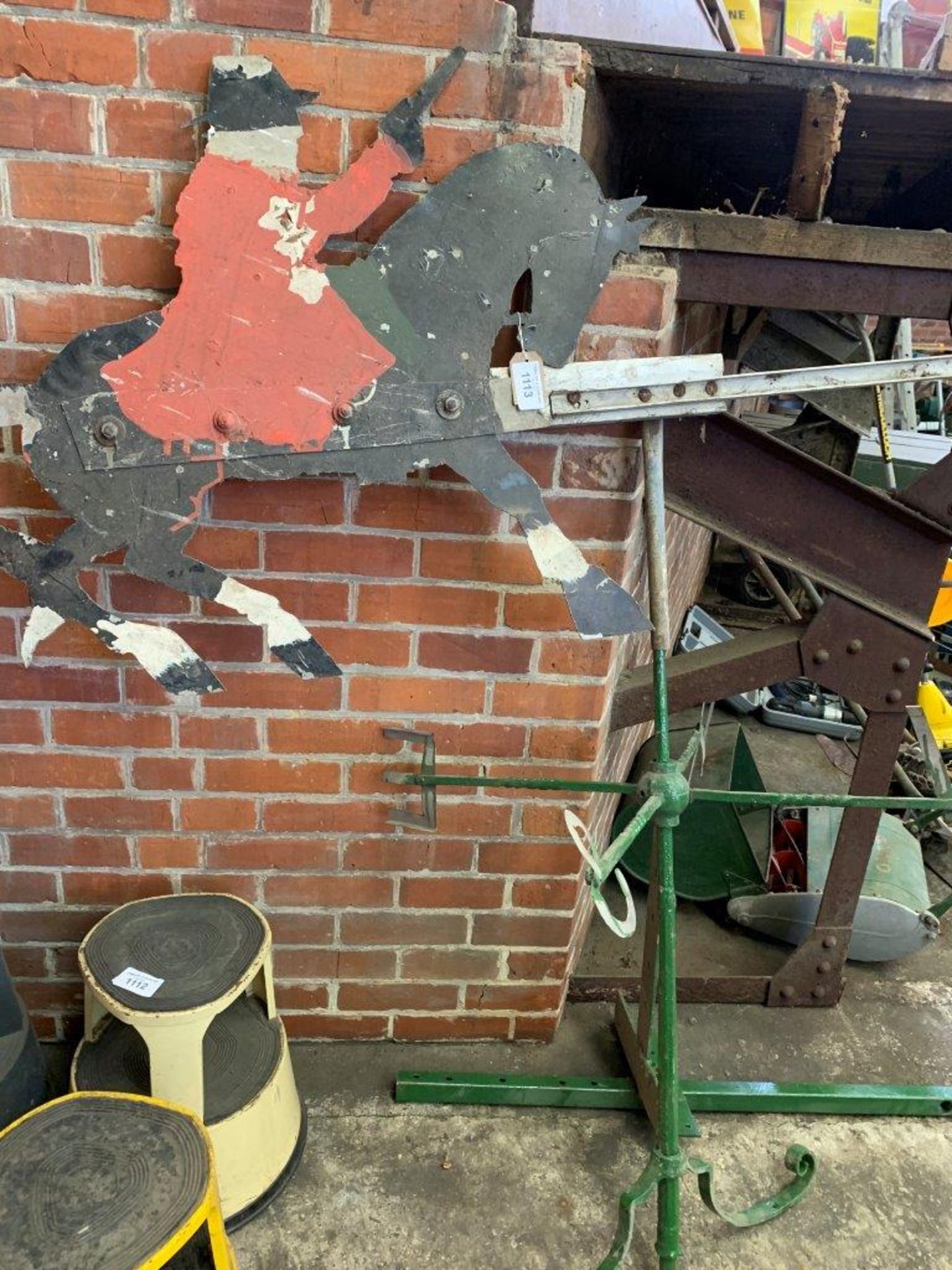 Metal weather vane depicting a Highwayman.