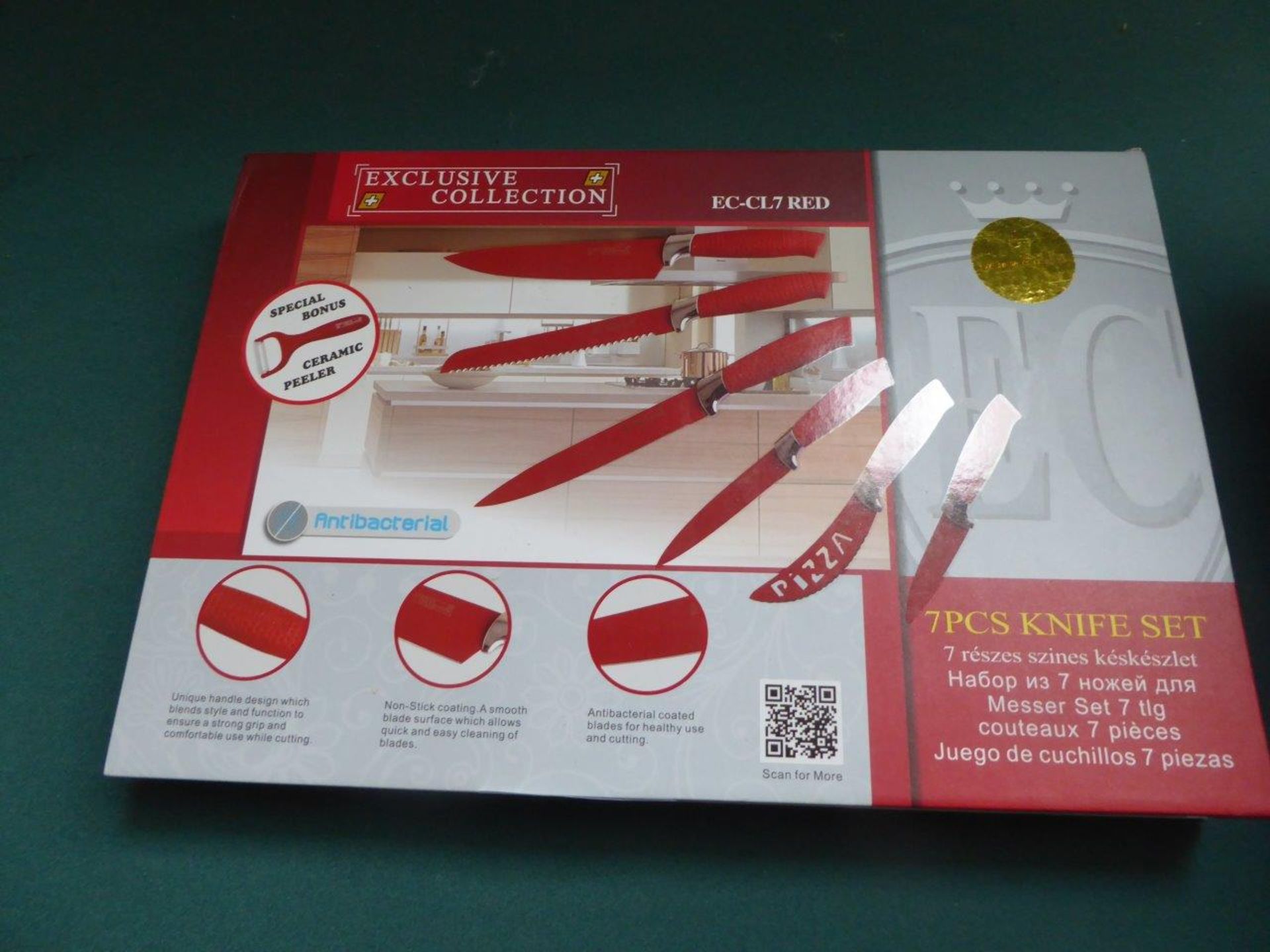 7 pc red knife set