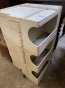 Plastic storage unit on casters