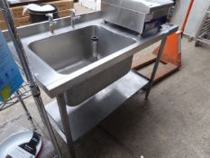 Single bows, single drainer sink 120 x 65 x 92cms