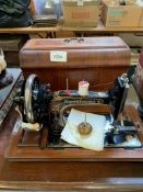 Frister & Rossmann manual sewing machine with case.