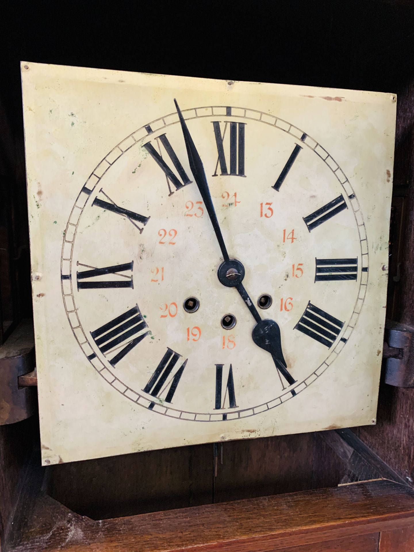 Oak long case clock "Westminster Glockenspiel", possibly by Mauthe, 1930s. - Image 4 of 5