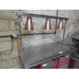 Triple heat lamp 131 x 65 x 78cms