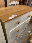 Silverwood Furniture oak laminate and painted pine chest of 2 over 2 drawers.