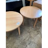 2 circular coffee tables.