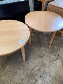 2 circular coffee tables.