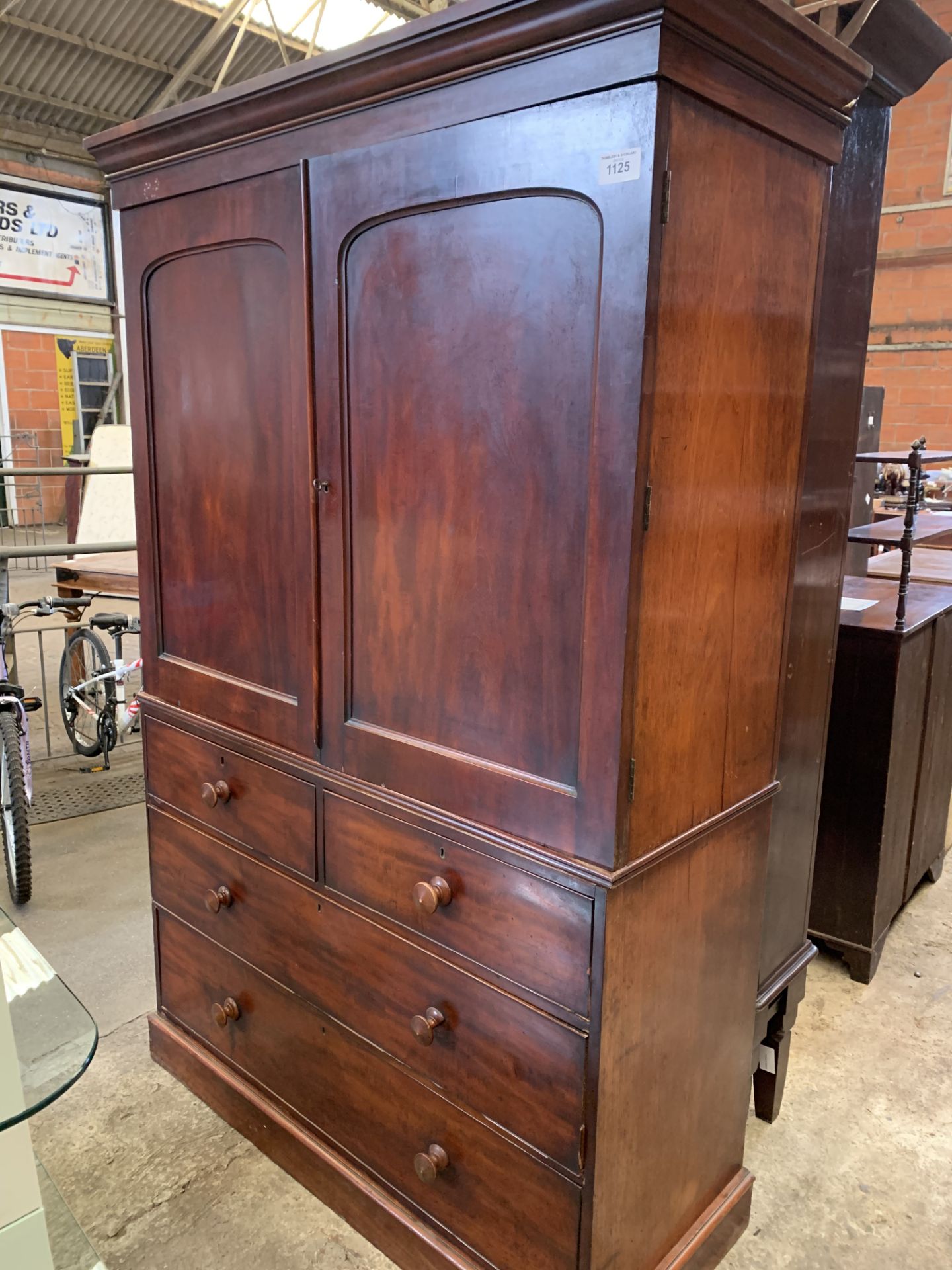 Victorian mahogany linen press.