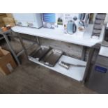 I50cms stainless steel prep table with shelf 150 x 50 x 90cms