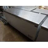 Extra large stainless steel polar chest freezer.