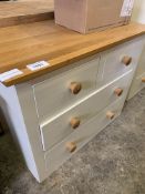 Silverwood Furniture oak laminate and painted pine chest of 2 over 2 drawers.