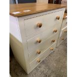 Silverwood Furniture oak laminate and painted pine chest of 4 drawers.