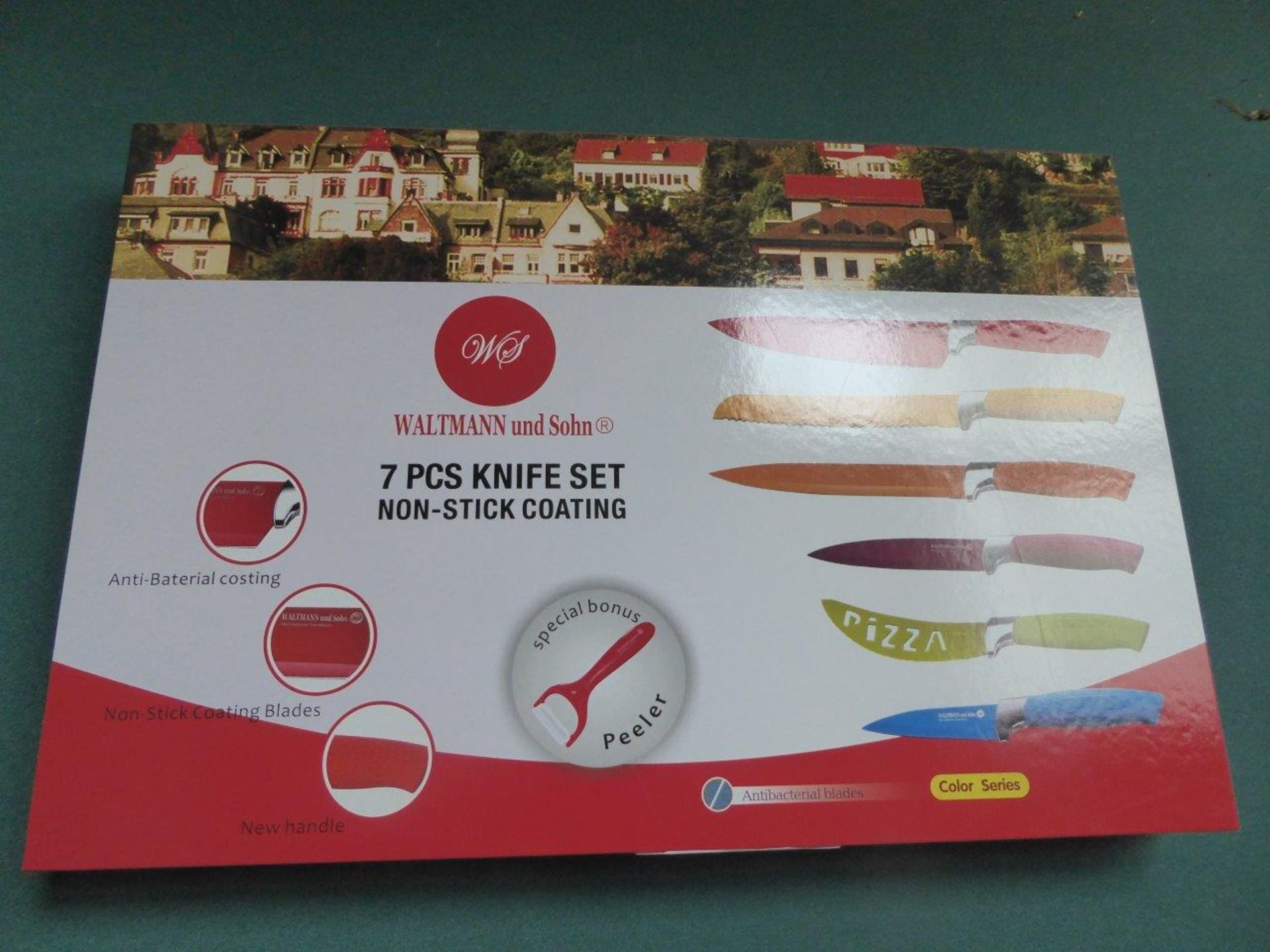 Multi coloured knife set