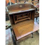 1930's oak bureau and bookcase beneath.