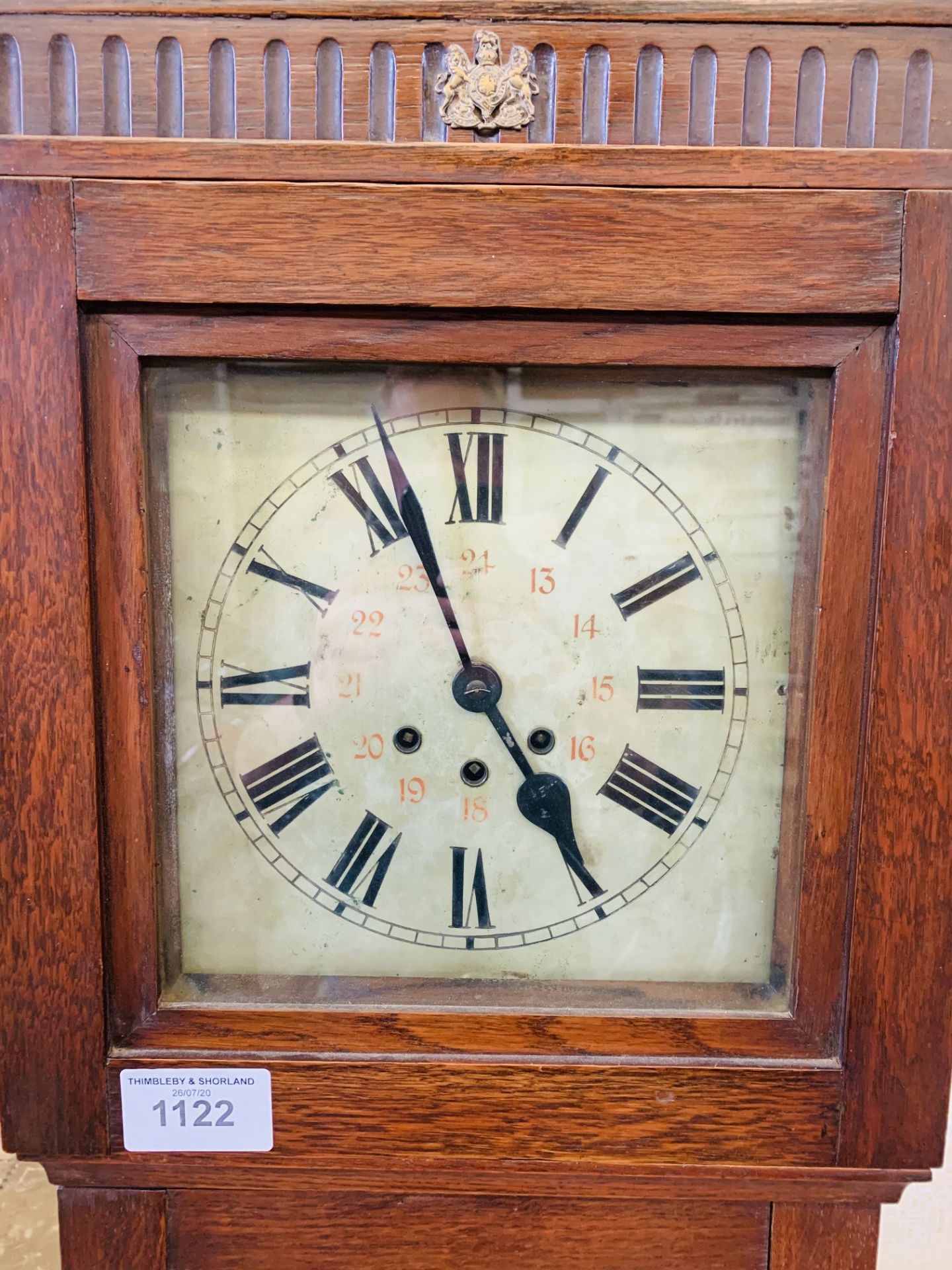 Oak long case clock "Westminster Glockenspiel", possibly by Mauthe, 1930s. - Image 2 of 5