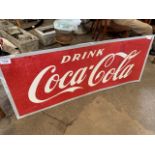 Aluminium "Coca-Cola" sign, 150 x 62cms.