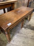 Mahogany coffee table 122 x 46 x 51cms with 2 matching under tables, 53 x 43 x 43cms.