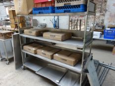 4 tier heavy duty mobile stainless steel rack.