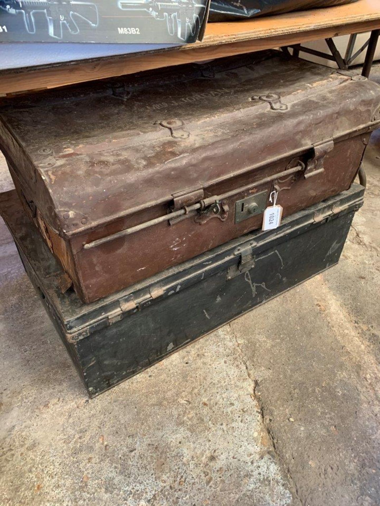 Two metal travelling trunks. - Image 2 of 2